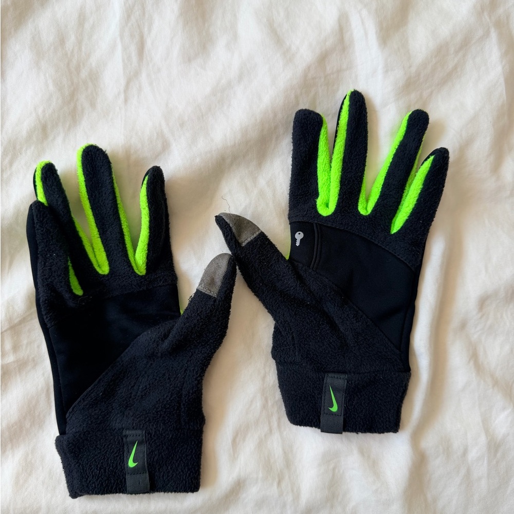 Nike Black & Neon Green Running Gloves - Picture 2 of 3